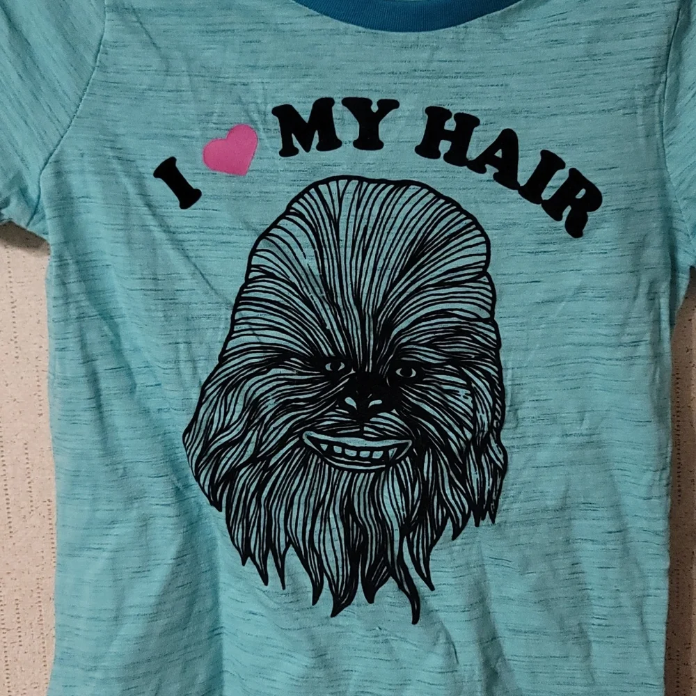 STAR WARS GIRL'S CHEWBACCA GRAPHIC TEE: BLUE: NWT: SZ L (10/12)